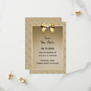 Save The Date Mariage Glamour Or & Bijou de Style