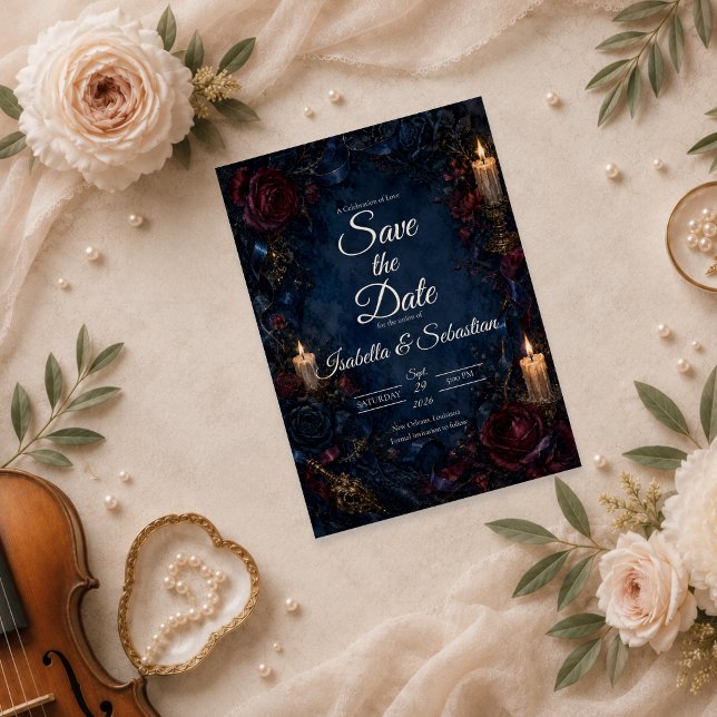 Save The Date Mariage gothique à la bougie (Créateur téléchargé)