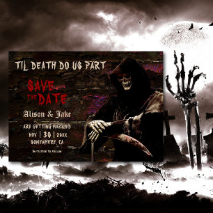 Save The Date Mariage Gothique Du Crâne Enregistrer La Date