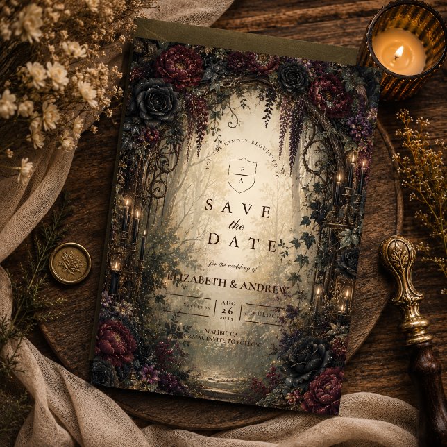 Save The Date Mariage gothique en forêt (Créateur téléchargé)