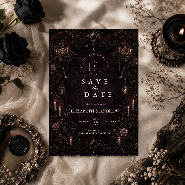 Save The Date Mariage gothique fantaisiste romantique (Créateur téléchargé)