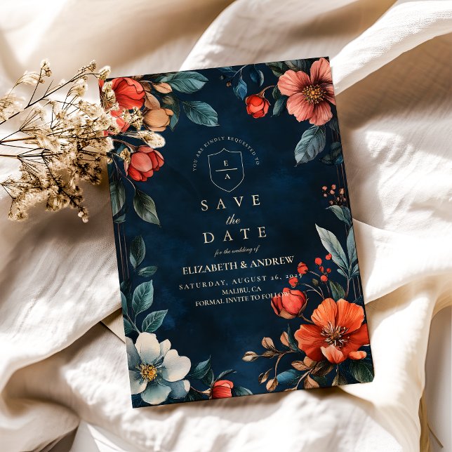 Save The Date Mariage gothique floral d'automne (Créateur téléchargé)