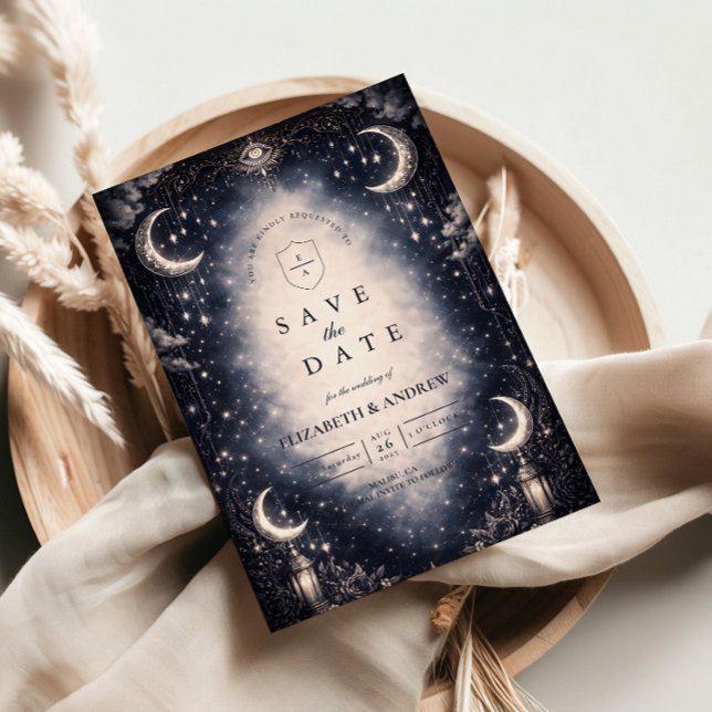 Save The Date Mariage gothique lunaire céleste (Créateur téléchargé)