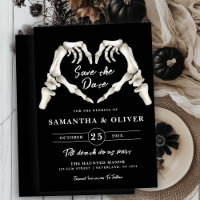 Mariage gothique noir, Sauvegarder la date, Hallow