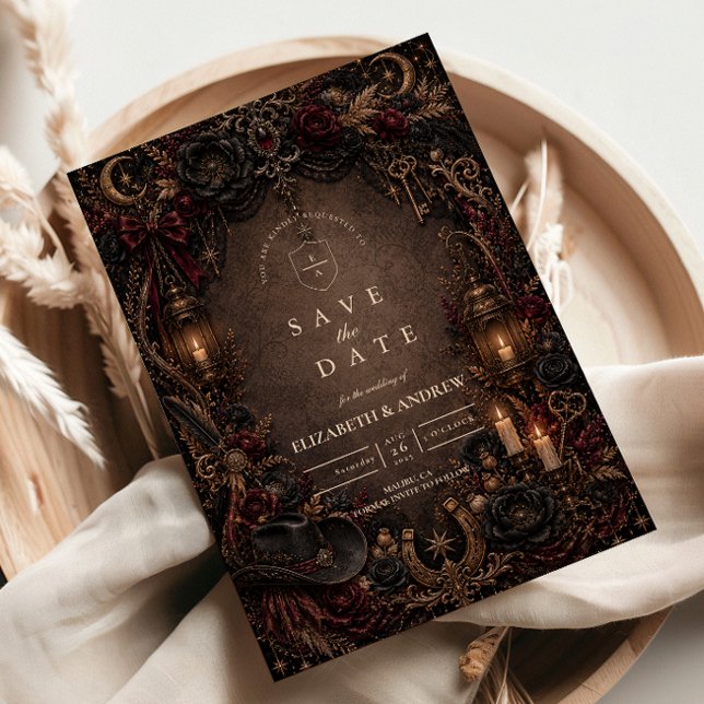 Save The Date Mariage gothique occidental romantique (Créateur téléchargé)
