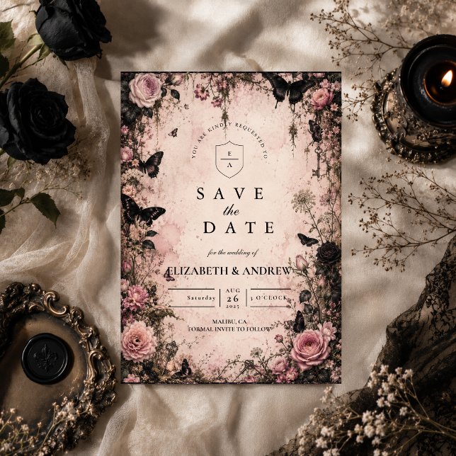 Save The Date Mariage gothique rose capricieux (Créateur téléchargé)