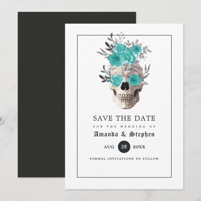Save The Date Mariage gothique, sauvegarde de la date (Devant / Derrière)