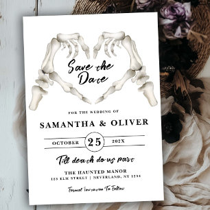 Save The Date Mariage gothique, Sauvegarder la date d'Halloween 