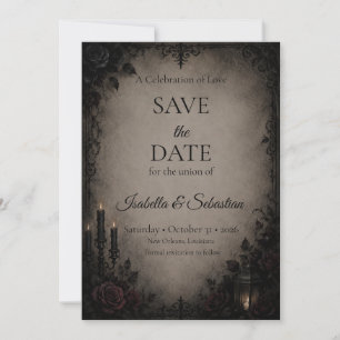 Save The Date Mariage gothique sombre romantique