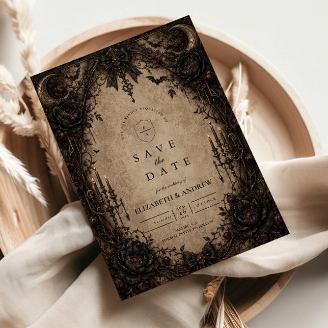 Save The Date Mariage gothique victorien vintage (Créateur téléchargé)
