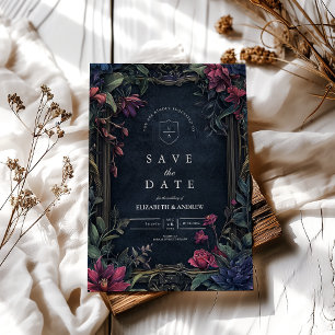 Save The Date Mariage Halloween Floral Art Nouveau