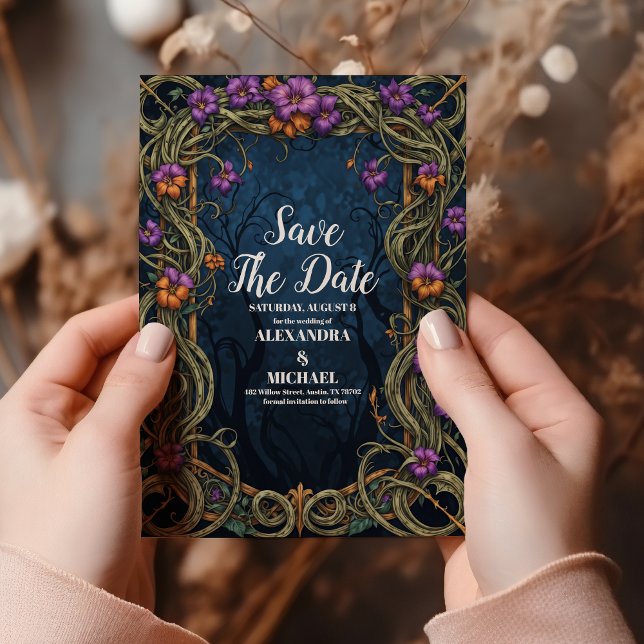 Save The Date Mariage Halloween gothique Art nouveau (Créateur téléchargé)