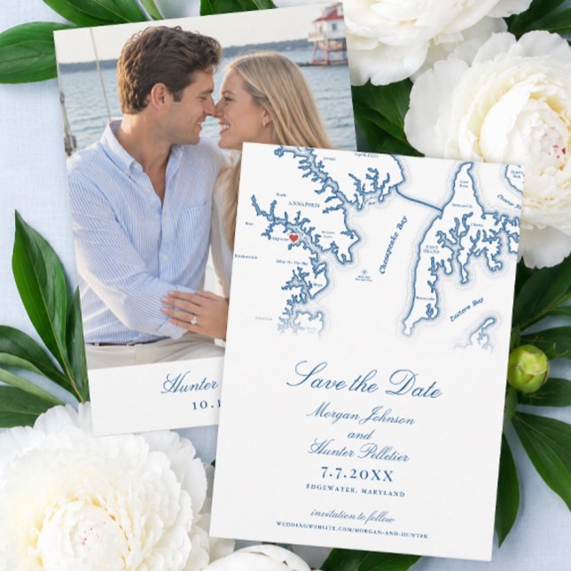 Save The Date Mariage historique à Londres Town Annapolis (Historic London Town Save the Date Annapolis Garden Wedding by Coastal Map Designs)