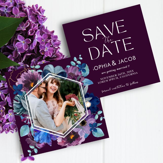 Save The Date Mariage hivernal magenta floral vif et audacieux (Créateur téléchargé)