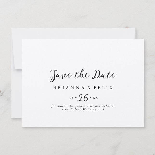 Save The Date Mariage horizontal Kraft classique simple (Devant)