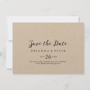 Save The Date Mariage horizontal Kraft classique simple