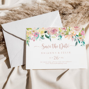 Save The Date Mariage horizontal rose Gold Spring