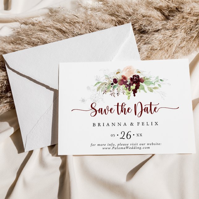 Save The Date Mariage horizontal simple couleur classique (Créateur téléchargé)