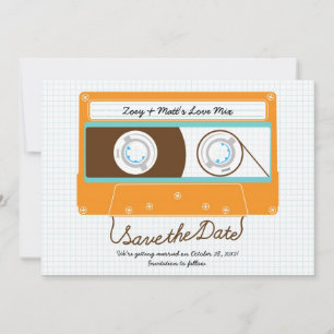 Save The Date Mariage Indie Mixtape (Orange/Ciel) Sauvegarder la