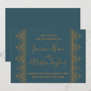 Save The Date Mariage indien Mehendi Sauvez la date hamsa Henna