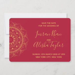 Save The Date Mariage indien Mehendi Sauvez la date hamsa Henna