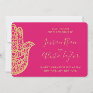 Save The Date Mariage indien Mehendi Sauvez la date hamsa Henna