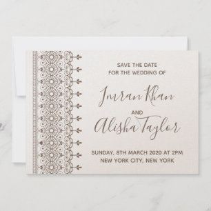 Save The Date Mariage indien Mehendi Sauvez la date hamsa Henna