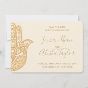 Save The Date Mariage indien Mehendi Sauvez la date hamsa Henna