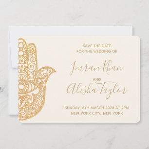 Save The Date Mariage indien Mehendi Sauvez la date hamsa Henna