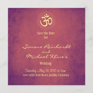 Save The Date Mariage indien, OM, Sauvez le Mariage hindou de la