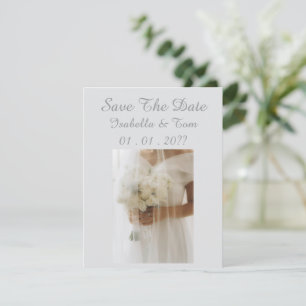 Save The Date Mariage Ivoire Douce avec une Mariée Romantique Mo