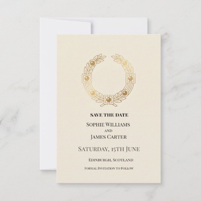 Save The Date Mariage Laurier d'Or (Devant)
