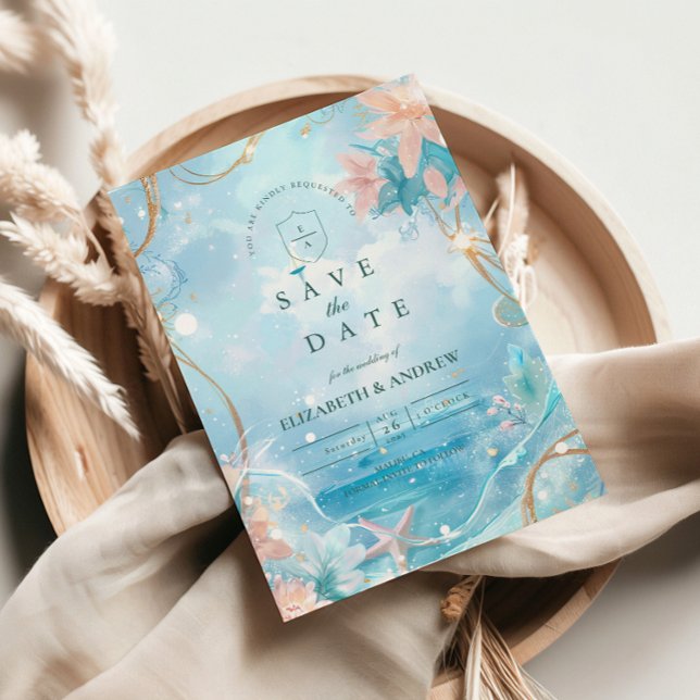Save The Date Mariage Lumière Océanique Éthérée (Créateur téléchargé)