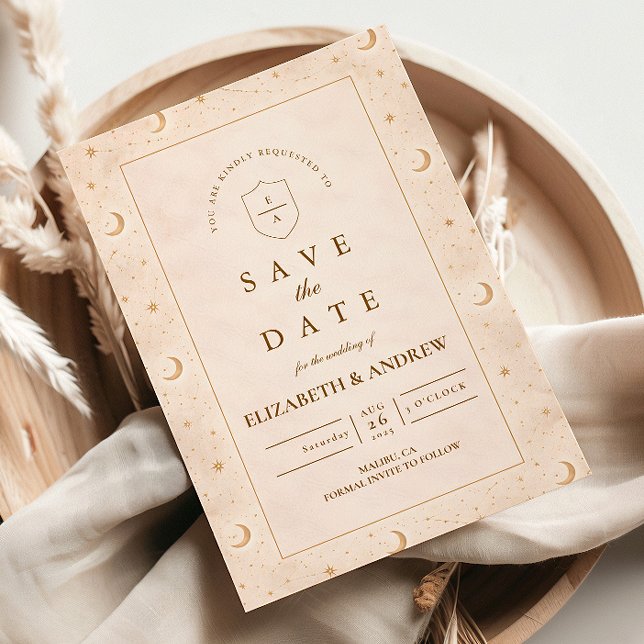 Save The Date Mariage Lune Céleste Et Étoiles (Créateur téléchargé)