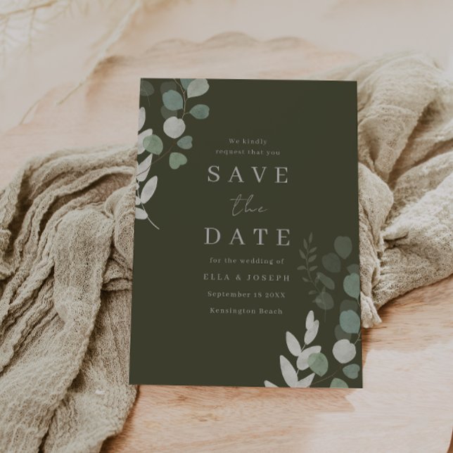 Save The Date Mariage Luxe : mariage divin aux feuillages d'oliv (Créateur téléchargé)
