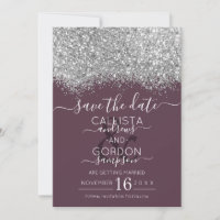 Mariage Luxe Paillettes Confettis Argent Violet
