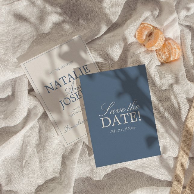 Save The Date Mariage Luxueux Argent et Blanc à l'Ancienne (Créateur téléchargé)