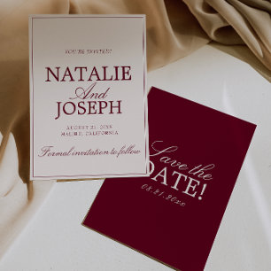 Save The Date Mariage Luxueux Argent et Crème Rétro