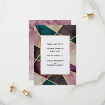 Mariage Luxueux Géométrique Or Vert Violet