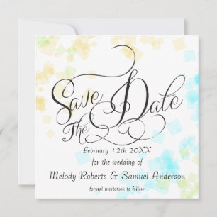 Save The Date MARIAGE - M. et Mme. Pastel Beach Colours Confet
