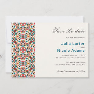 Save The Date Mariage mandala géométrique en treillis marocain