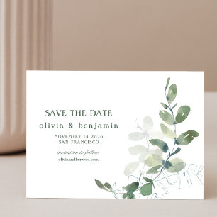 Save The Date Mariage Mariage rustique Eucalyptus Botanique