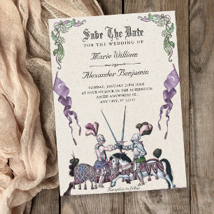 Save The Date Mariage médiéval de chevaliers