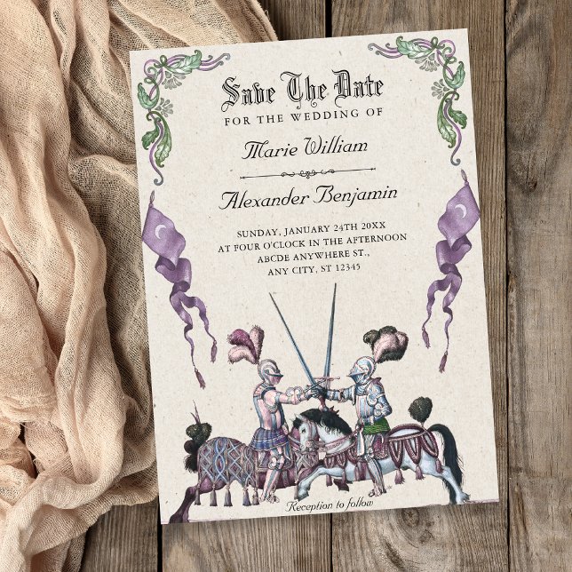 Save The Date Mariage médiéval de chevaliers (Créateur téléchargé)