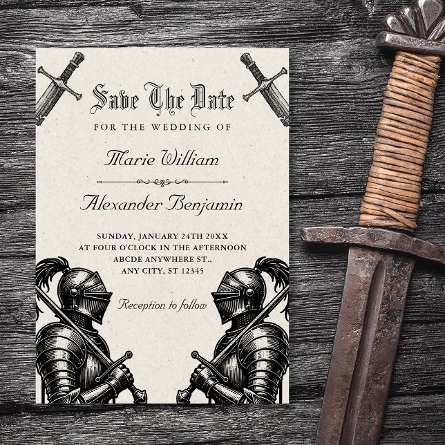 Save The Date Mariage médiéval de chevaliers (Créateur téléchargé)
