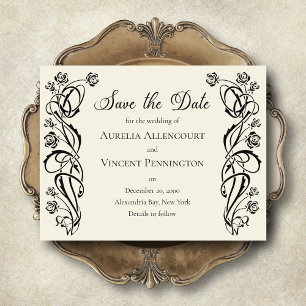 Save The Date Mariage médiéval des Roses royaux Enregistrer la d