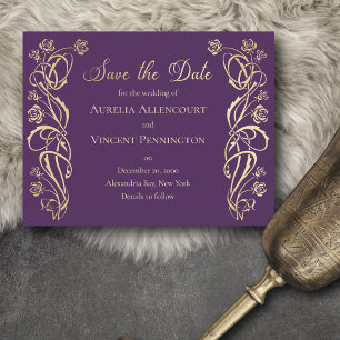 Save The Date Mariage médiéval des Roses royaux Enregistrer la d