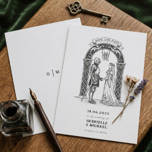 Save The Date Mariage Médiéval Gothique Arche des Mariés 