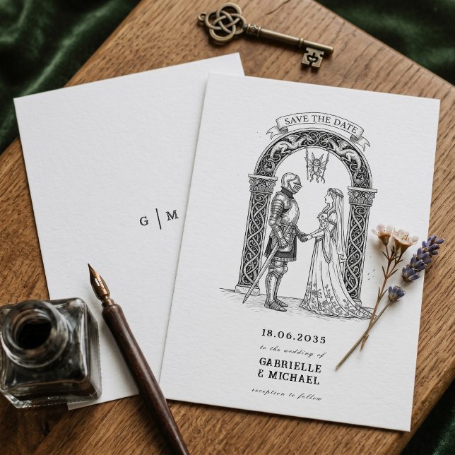 Save The Date Mariage Médiéval Gothique Arche des Mariés  (Créateur téléchargé)