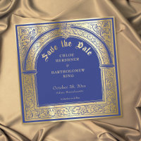 Mariage Médiéval Or Bleu Gothique
